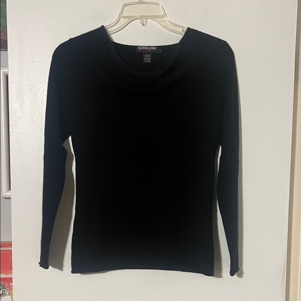 Kirkland signature black cashmere long sleeve sweater